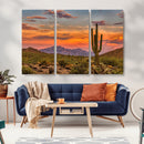 Saguaro Cactus Wall Art Canvas Print – Framed Arizona Sunset