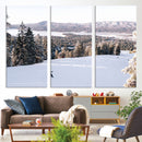 Snowy Mountain Wall Art Canvas Print – Framed Ski Slope