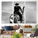 Western Wall Art Canvas Print – Framed Cowboy and Horse