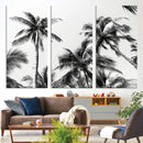 Palm Wall Art Canvas Print – Framed Monochrome Tropical