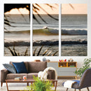 Sunset Surf Wall Art Canvas Print – Framed Golden Hour Waves