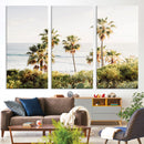 California Coast Palm Trees Wall Art Canvas Print – Framed