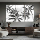 Black and White Palm Wall Art Canvas Print – Framed