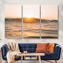 Calm Water Wall Art – Framed Sunset Waves Canvas Artwork, by MyGreatCanvas | Canvas Wall Art Prints | Photo Prints & Wall Decor