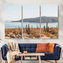 Desert Lake Wall Art – Framed Cactus Mountain Canvas by MyGreatCanvas | Canvas Wall Art Prints | Photo Prints & Wall Decor