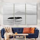 Whale Tail Wall Art – Framed Black White Ocean Canvas by MyGreatCanvas | Canvas Wall Art Prints | Photo Prints & Wall Decor