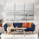 Surfer Silhouette Wall Art – Framed Calm Ocean Canvas by MyGreatCanvas | Canvas Wall Art Prints | Photo Prints & Wall Decor