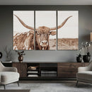 Longhorn Cow Wall Art Canvas Print – Framed Texas Ranch