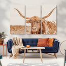 Longhorn Bull Wall Art Canvas Print – Framed Western Cow