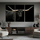 Texas Longhorn Wall Art Canvas Print – Framed Rustic Western