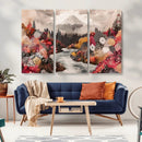 Mountain Wall Art Canvas Print – Framed Autumn Forest