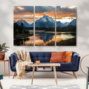 Mountain Sunset Wall Art Canvas Print – Framed Alpine