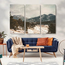 Mountain Landscape Wall Art Canvas Print – Framed Snowy