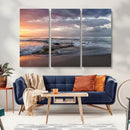 Golden Hour Wall Art Canvas Print – Framed Tranquil Waves