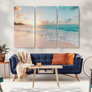 Beach Sunset Wall Art Canvas Print – Framed Ocean Waves