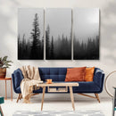 Misty Pines Wall Art Canvas Print – Framed Woodland