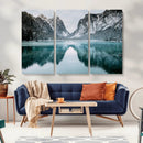 Mountain Lake Wall Art Canvas Print – Framed Toblacher See