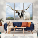 Texas Longhorn Wall Art Canvas Print – Framed Western Rustic