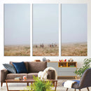 Foggy Plains Wall Art Canvas Print – Framed Horseback Riders