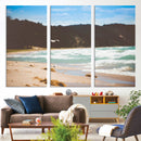 Tranquil Beach Scene Wall Art Canvas Print – Framed Blue