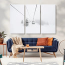 Ski Lift Wall Art Canvas Print – Snowy Alpine Landscape