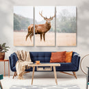 Vintage Wildlife Wall Art Canvas Print – Misty Landscape