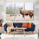 Rustic Deer Wall Art Canvas Print – Forest Woodland Stag