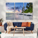 Tropical Beach Wall Art Canvas Print – Framed Sunset Glow