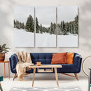 Frosty Pines Wall Art Canvas Print – Framed Silent Snowfall