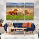 Texas Longhorn Pair Wall Art Canvas Print – Peaceful Rustic by MyGreatCanvas | Canvas Wall Art Prints | Photo Prints & Wall Decor
