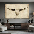 Longhorn Skull Wall Art Canvas Print – Rustic Western by MyGreatCanvas | Canvas Wall Art Prints | Photo Prints & Wall Decor