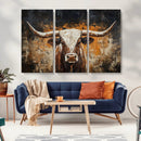 Abstract Longhorn Bull Wall Art Canvas Print – Vintage by MyGreatCanvas | Canvas Wall Art Prints | Photo Prints & Wall Decor