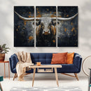 Rustic Longhorn Bull Wall Art Canvas Print – Vintage Western by MyGreatCanvas | Canvas Wall Art Prints | Photo Prints & Wall Decor