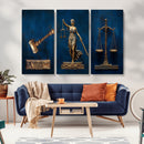 Lady Justice Wall Art Canvas Print – Elegant Gold Legal by MyGreatCanvas | Canvas Wall Art Prints | Photo Prints & Wall Decor
