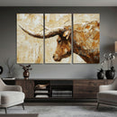 Rustic Longhorn Bull Wall Art Canvas Print – Vintage Western by MyGreatCanvas | Canvas Wall Art Prints | Photo Prints & Wall Decor