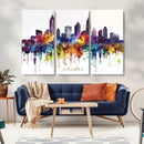 Atlanta Skyline Wall Art Canvas Print – Framed Colorful