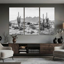 Black White Arizona Desert Canvas Wall Art Cactus Farmhouse