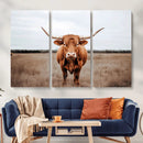 Longhorn Bull Wall Art Canvas Print – Framed Rustic by MyGreatCanvas | Canvas Wall Art Prints | Photo Prints & Wall Decor