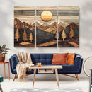Wooden Mountain Layers Art – Rustic Pine Tree Landscape by MyGreatCanvas | Canvas Wall Art Prints | Photo Prints & Wall Decor