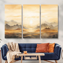 Sepia Color Abstract Mountain Wall Art Canvas Print