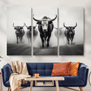 Texas Longhorn Wall Art Canvas Print, Framed Speckled Cow by MyGreatCanvas | Canvas Wall Art Prints | Photo Prints & Wall Decor