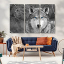 Wild Wolf Blue Eye Wall Art Canvas Print