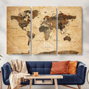 Push Pin World Map Canvas Print – Travel Tracker Wall Art