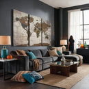 World Map Canvas Print – Framed Detailed Map of the World