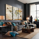 Personalized World Map Canvas Print – Colorful Watercolor