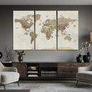 Detailed World Map Wall Art Canvas Print by MyGreatCanvas | Canvas Wall Art Prints | Photo Prints & Wall Decor