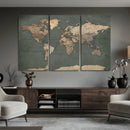 Rustic Black and Wood World Map Canvas Wall Art – Framed by MyGreatCanvas | Canvas Wall Art Prints | Photo Prints & Wall Decor
