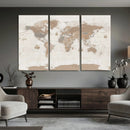 Framed Large World Map Canvas Print for Office Decor by MyGreatCanvas | Canvas Wall Art Prints | Photo Prints & Wall Decor