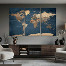 Navy Blue World Map Canvas Print – Framed Travel Map Wall by MyGreatCanvas | Canvas Wall Art Prints | Photo Prints & Wall Decor