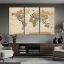 Framed World Map Wall Art for Home and Office Decor